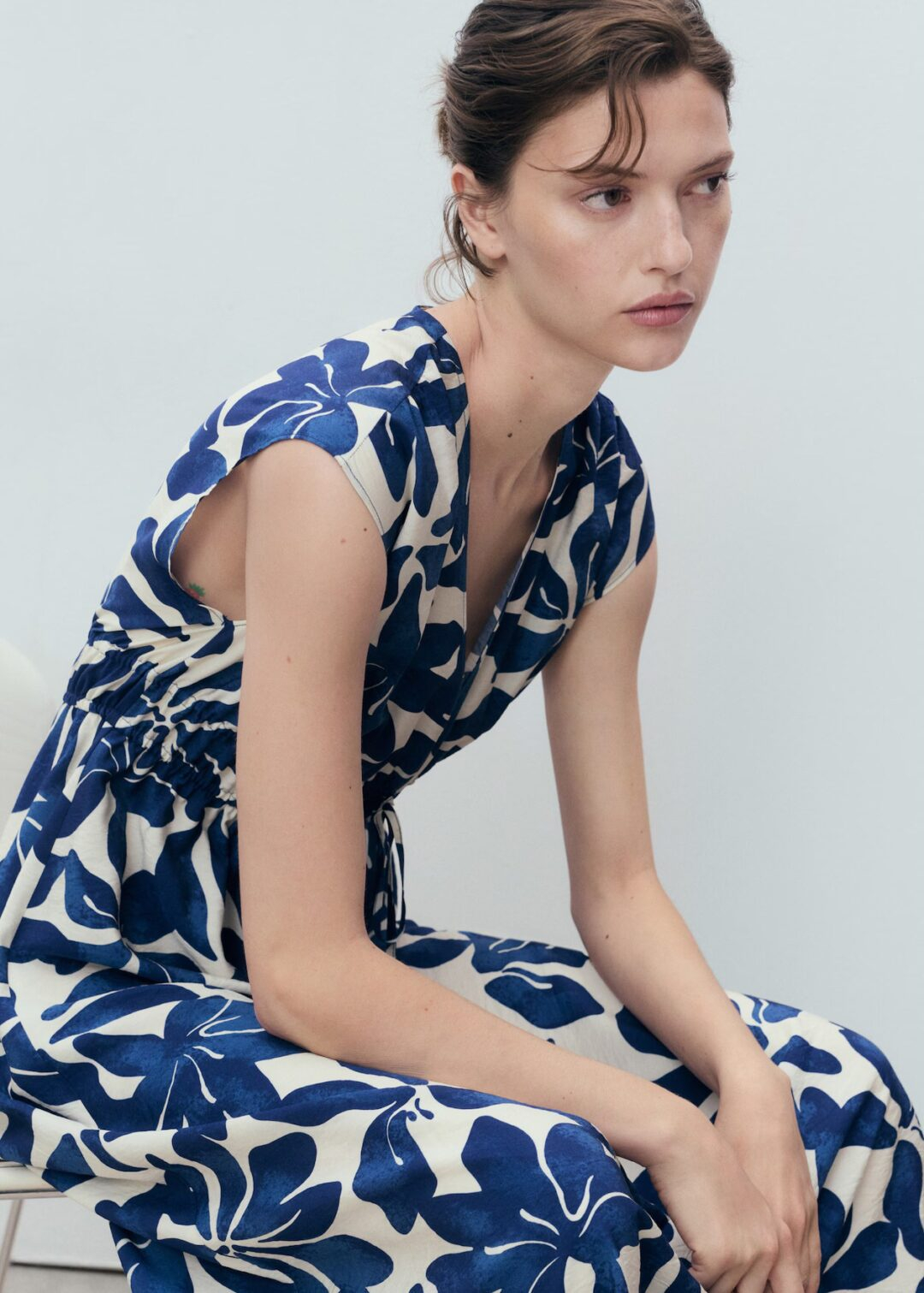 Vestido largo floral azul MANGO - Image 4