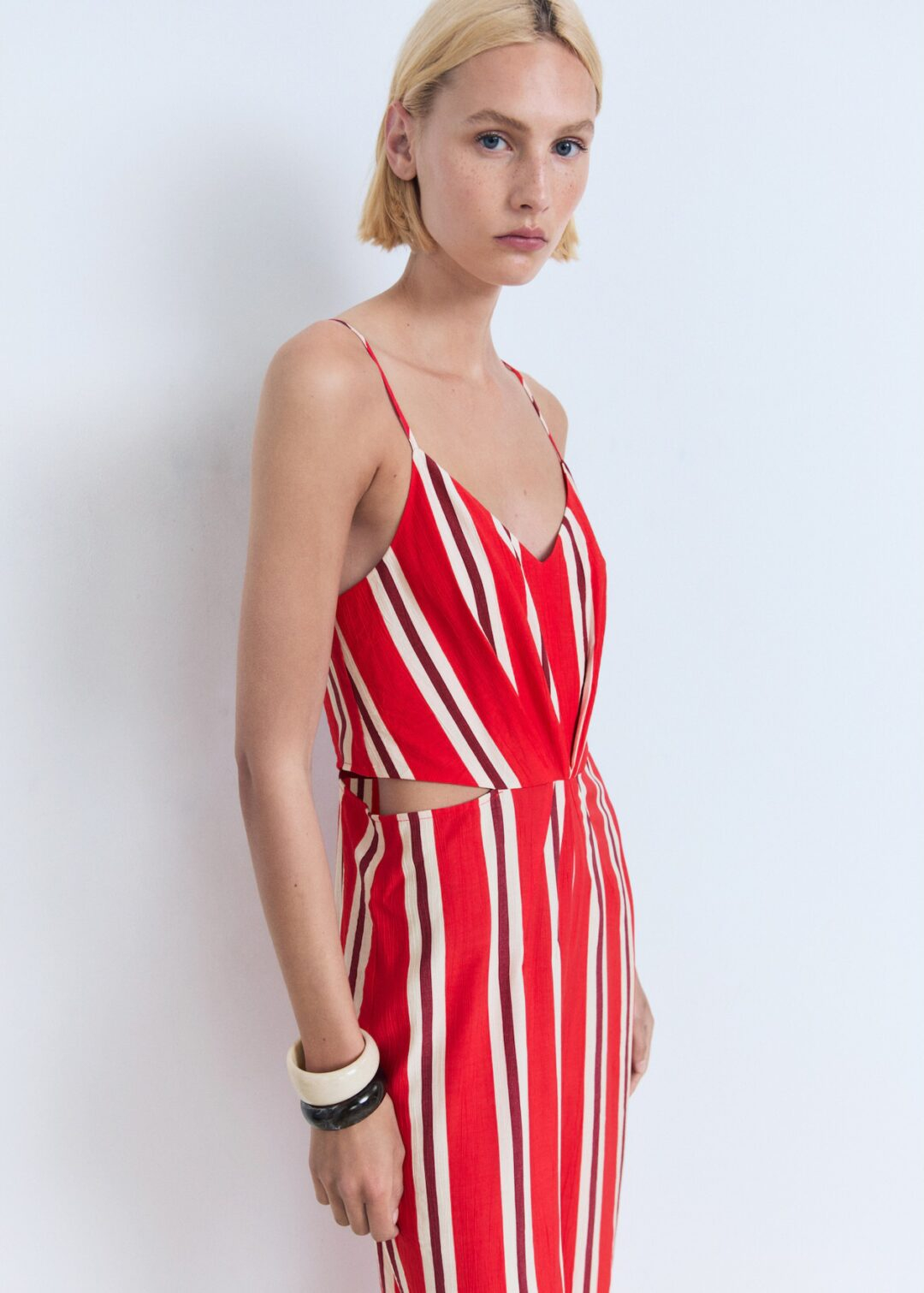 Mono rayas cutout rojo MANGO