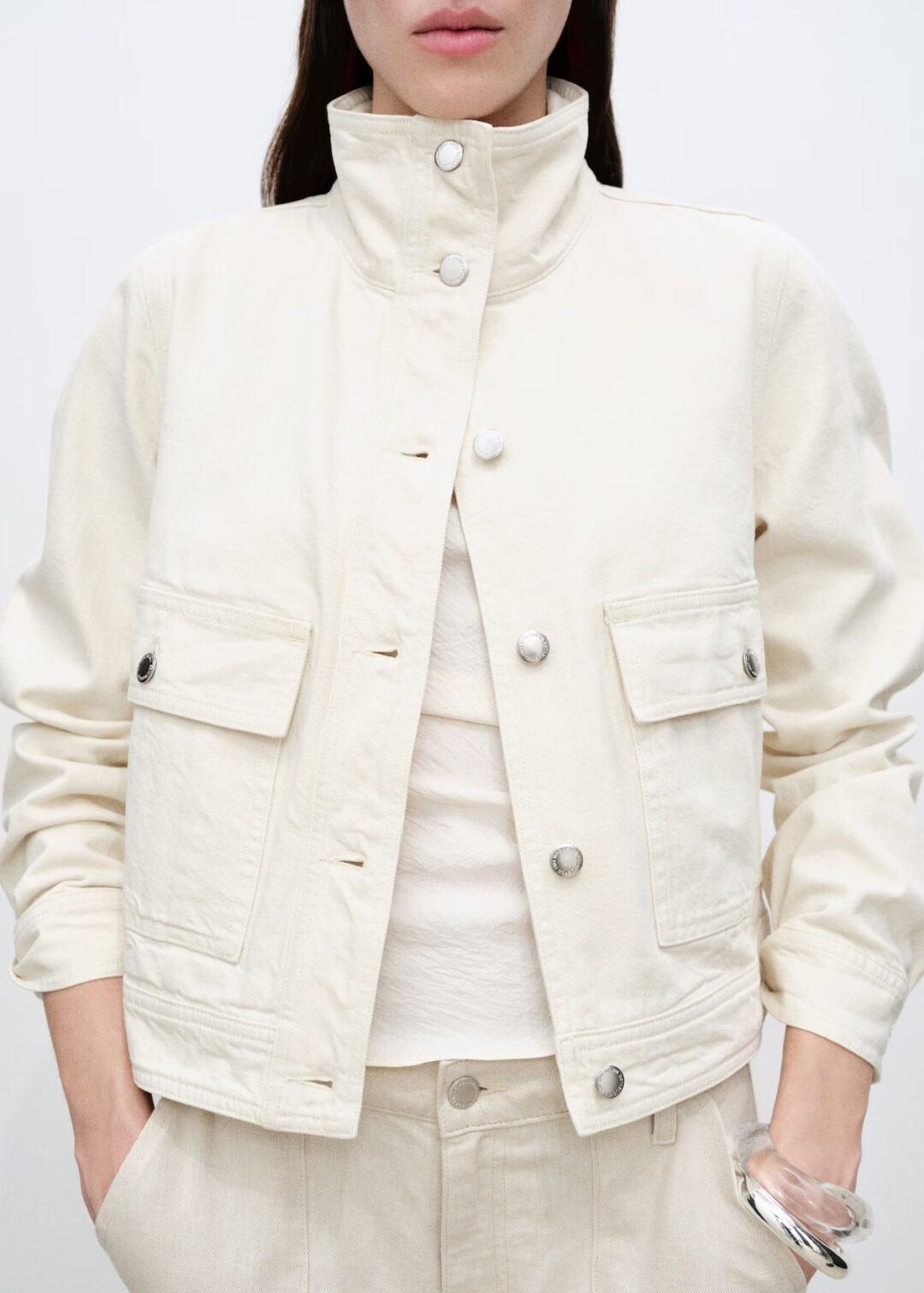 Chaqueta cuello alto bolsillos MANGO - Image 5