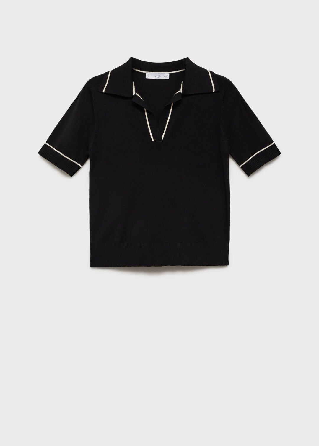 Jersey cuello polo ribetes negro MANGO - Image 5