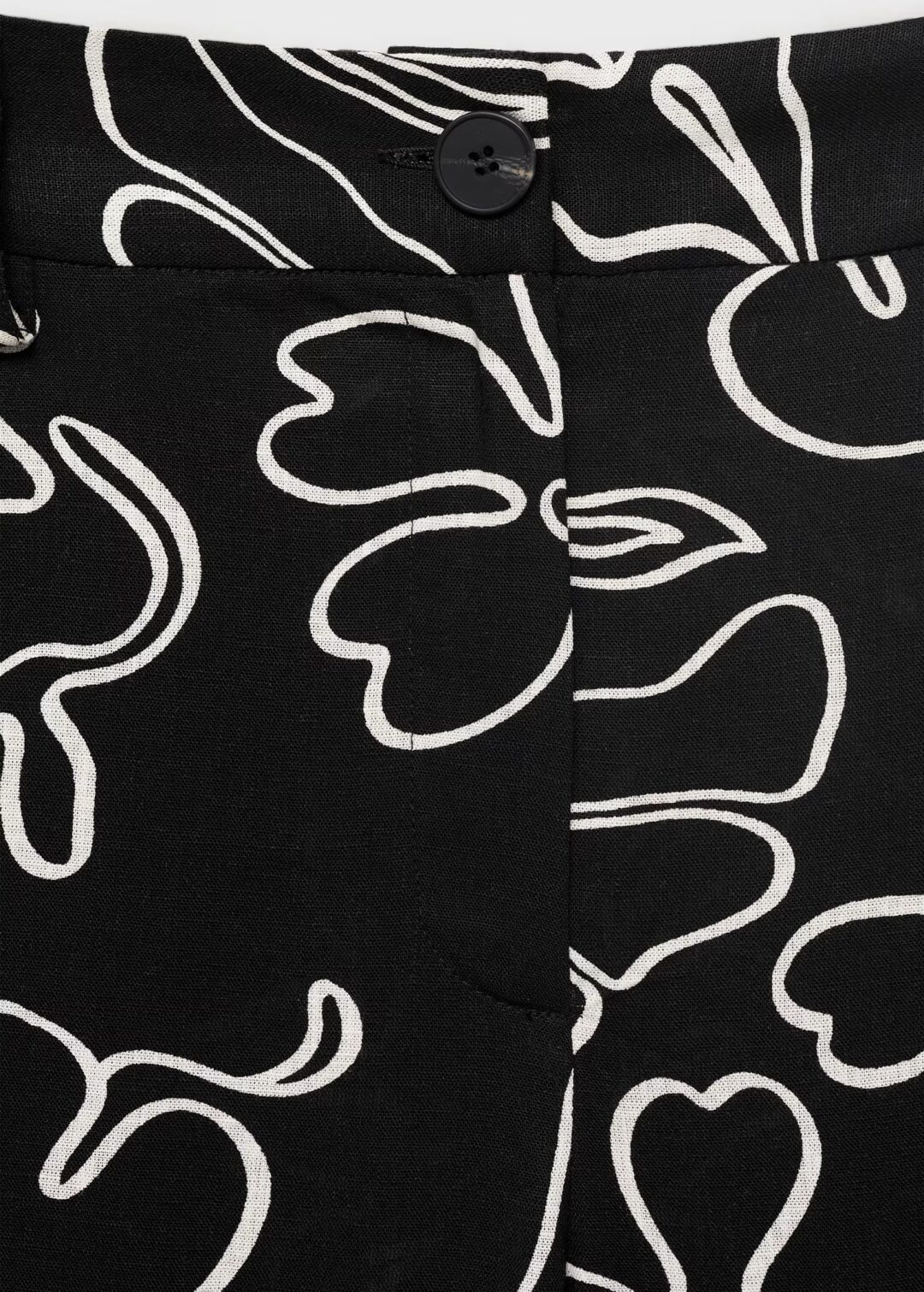 Pantalón mezcla Lino estampado negro MANGO - Image 5