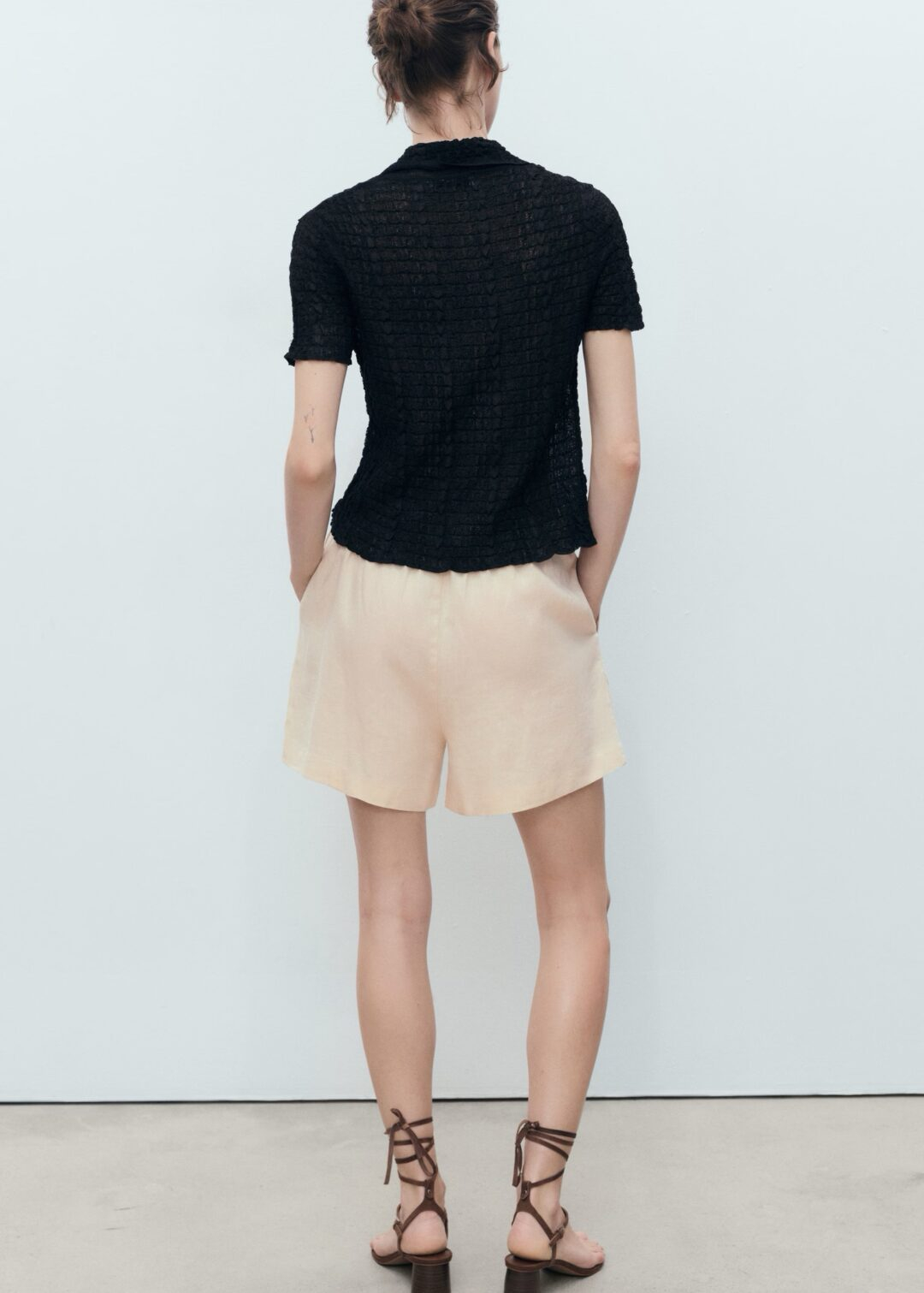 Shorts rectos Lino beige MANGO - Image 2