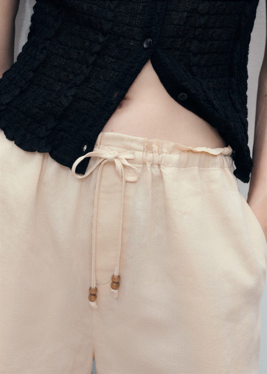 Shorts rectos Lino beige MANGO - Image 4