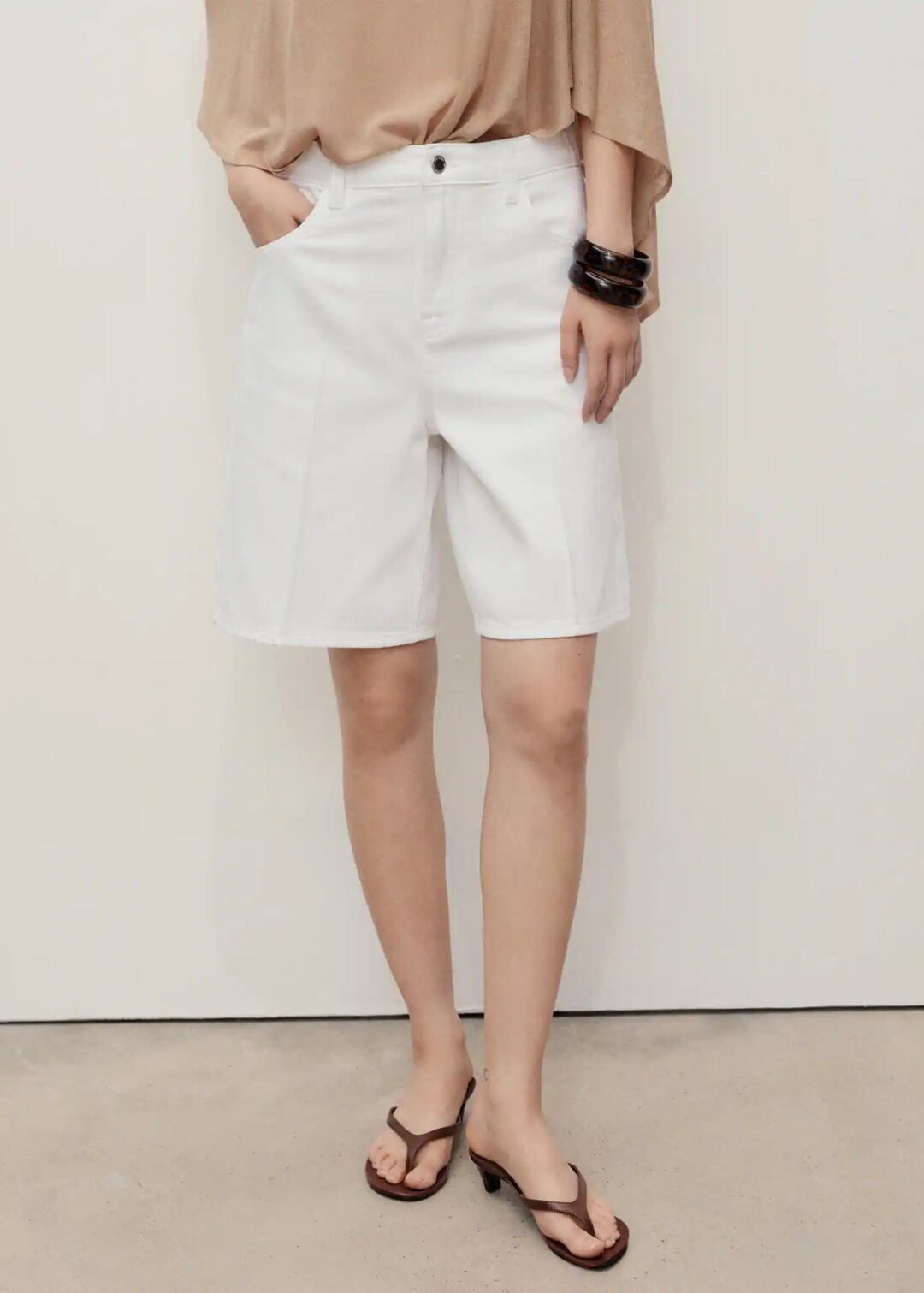 Bermudas denim rectas tiro alto MANGO - Image 5