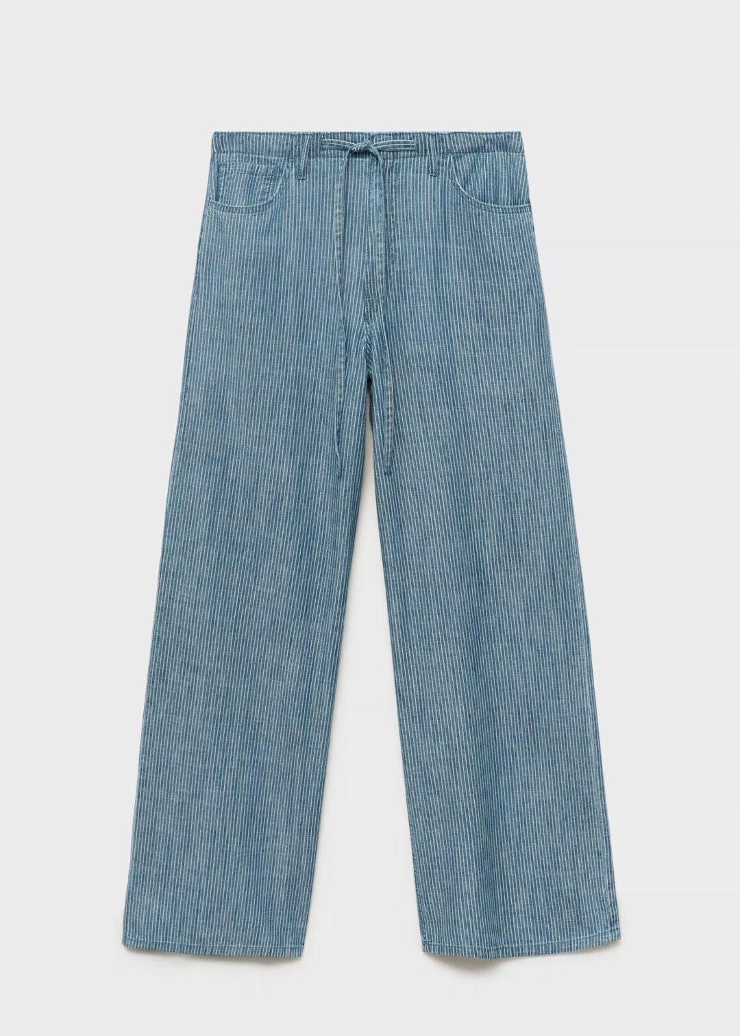 Pantalón denim Wideleg cinturón azul MANGO - Image 5