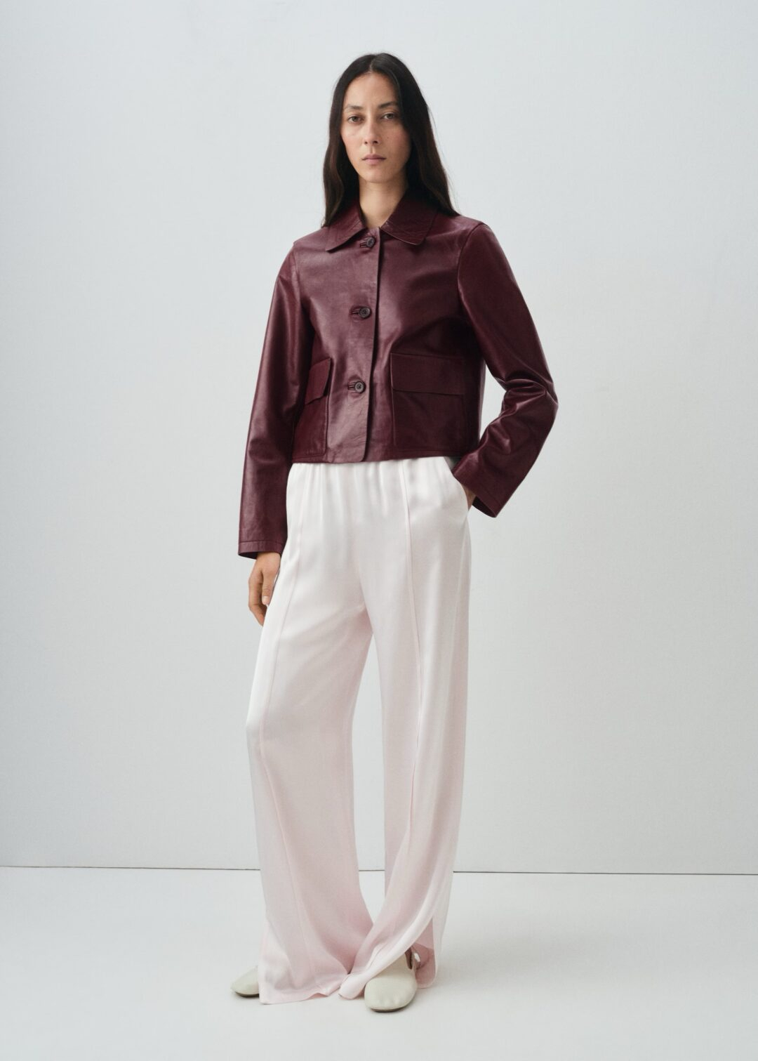 Chaqueta 100% piel botones mango