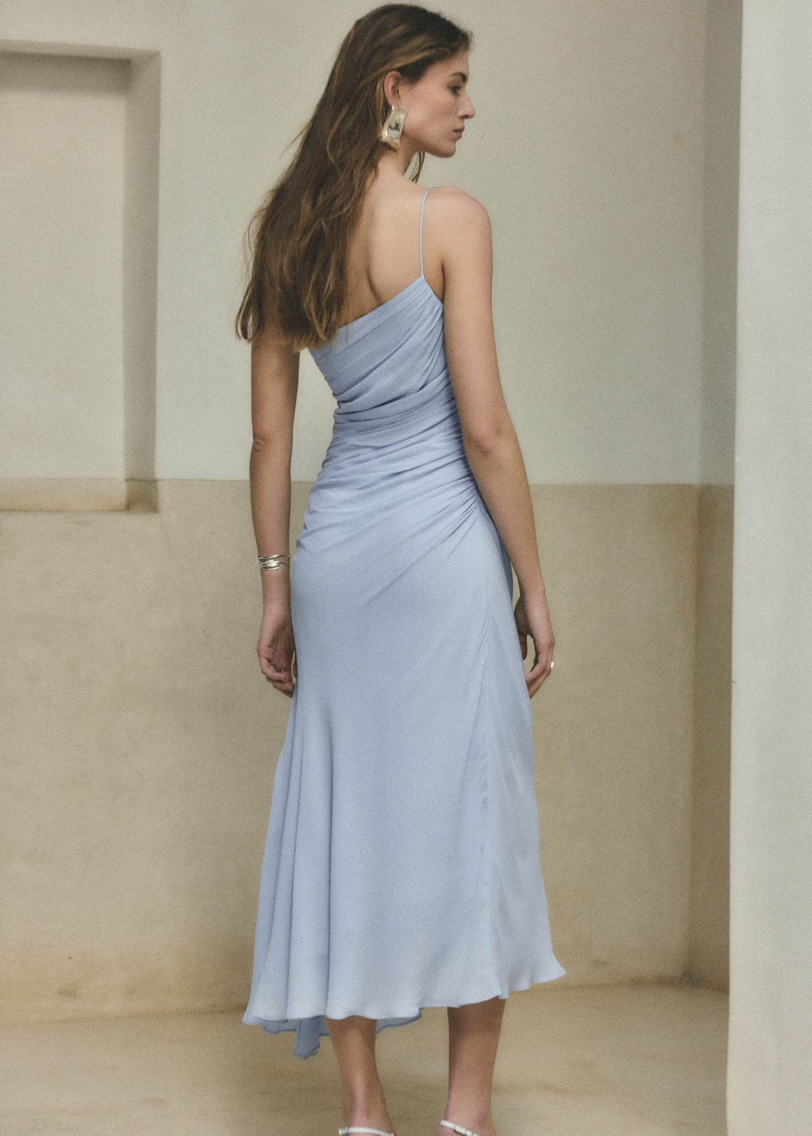 VESTIDO ASIMÉTRICO FRUNCIDO MANGO 3 VESTIDO ASIMÉTRICO FRUNCIDO MANGO - Image 3
