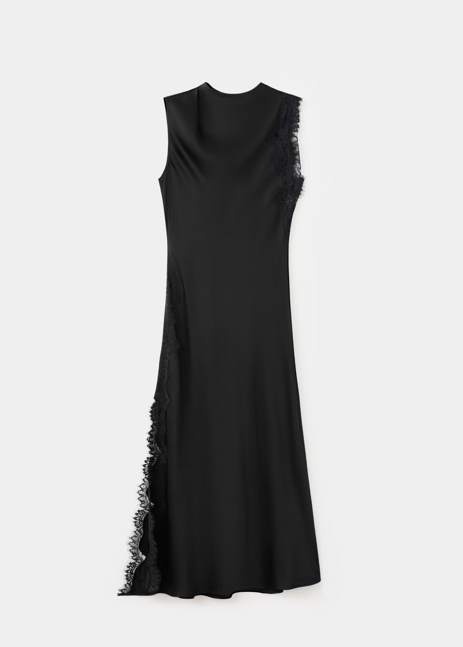 VESTIDO SATINADO DETALLES ENCAJE MANGO 6 VESTIDO SATINADO DETALLES ENCAJE MANGO - Image 6