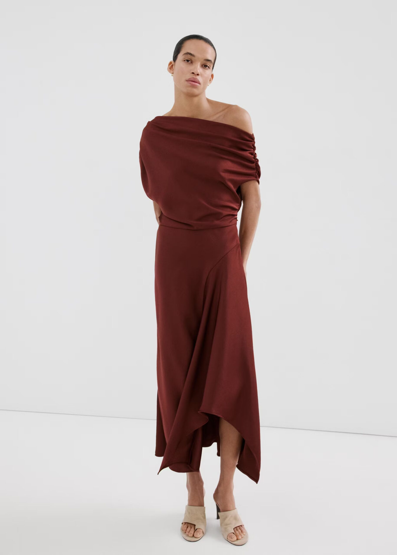 VESTIDO ASIMÉTRICO EVASÉ MANGO 1 VESTIDO ASIMÉTRICO EVASÉ MANGO