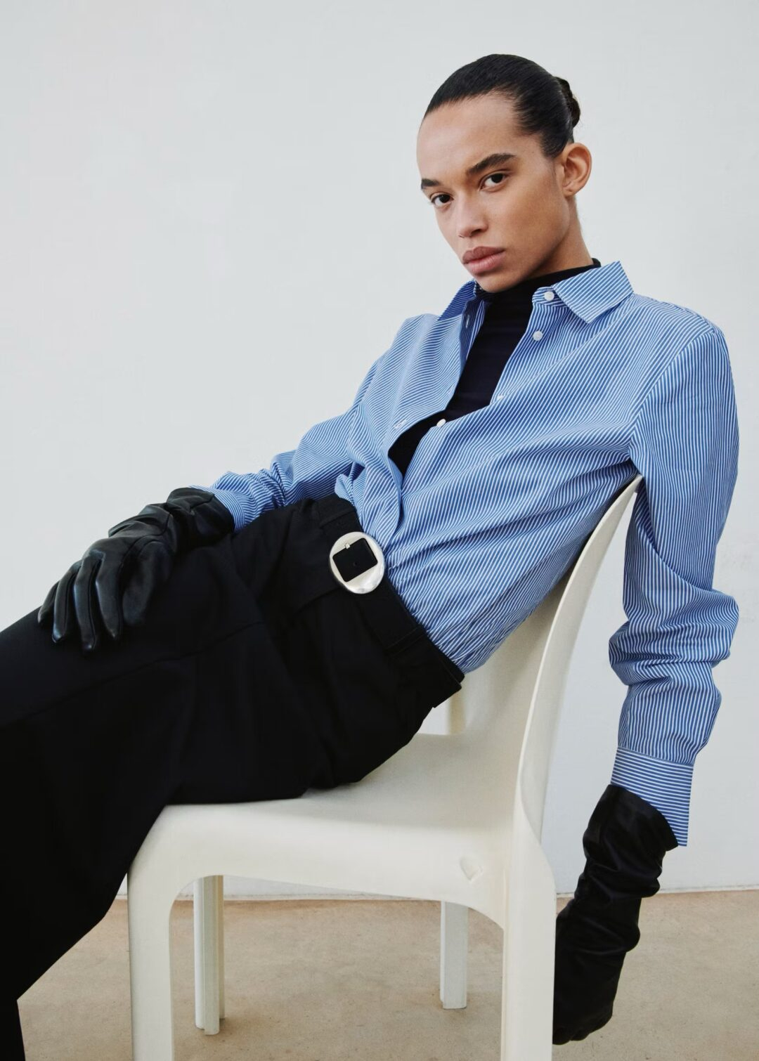 CAMISA RECTA MEZCLA ALGODÓN Y LYOCELL MANGO