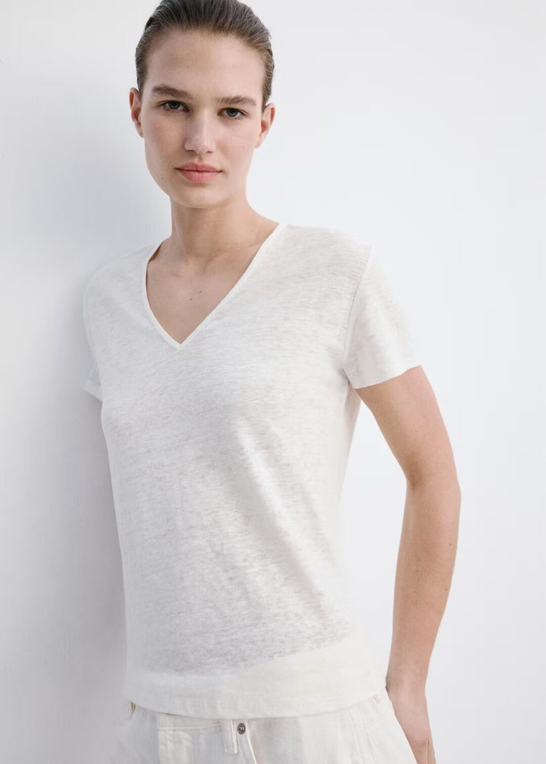 CAMISA LINO CUELLO PICO MANGO