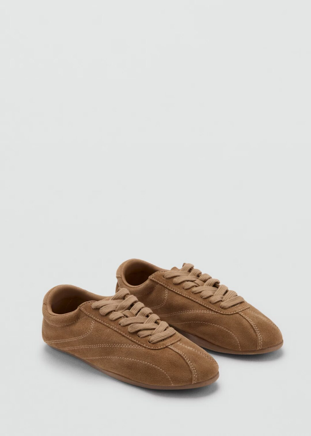 DEPORTIVAS PIEL PANEL CONTRASTE MANGO