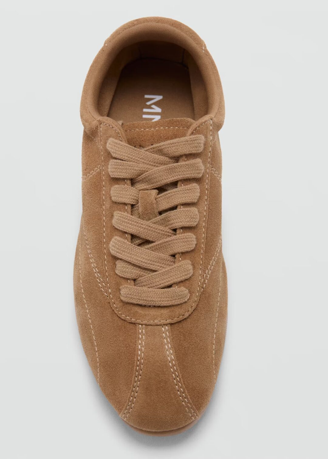 DEPORTIVAS PIEL PANEL CONTRASTE MANGO