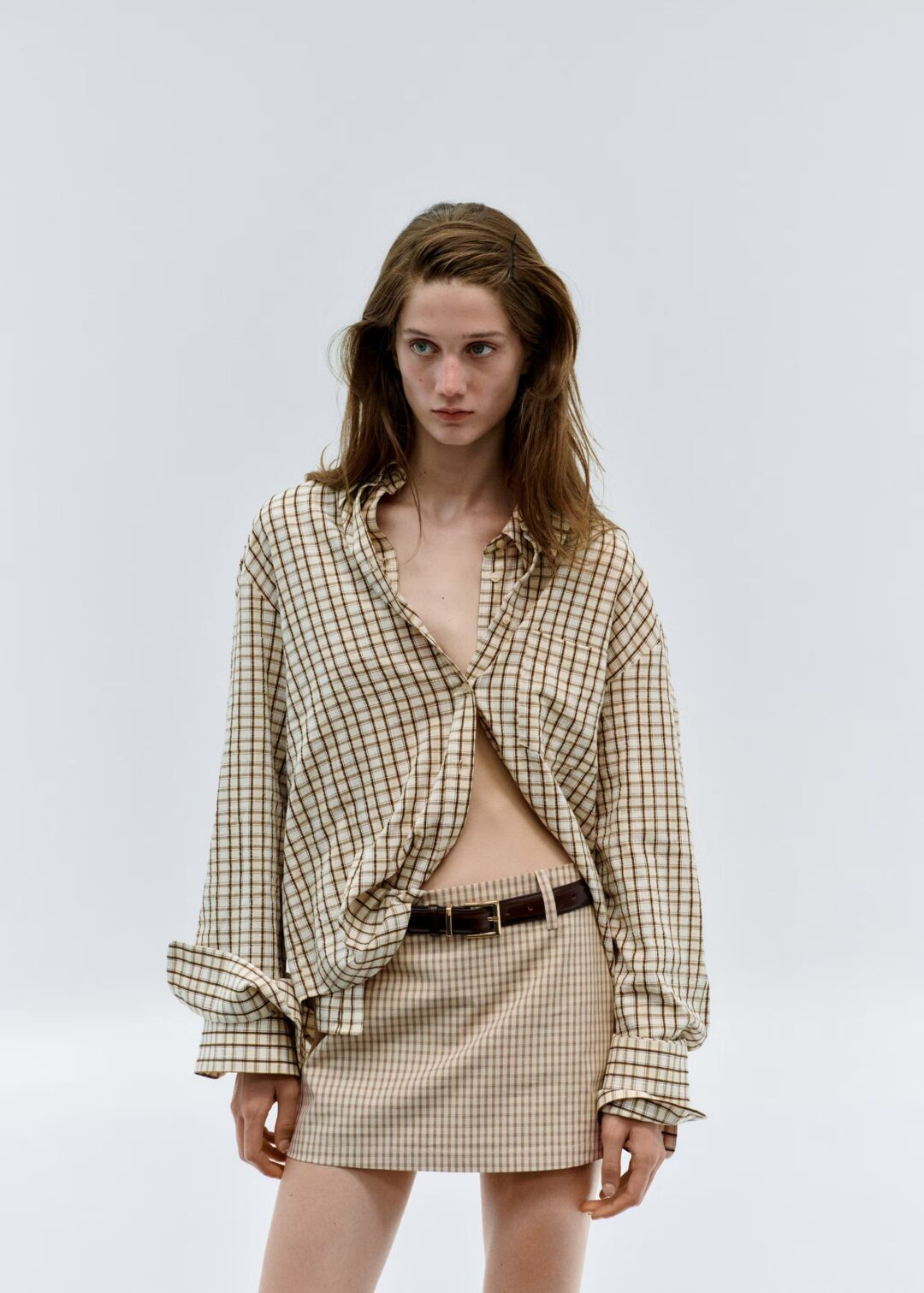 CAMISA ALGODÓN CUADROS MANGO