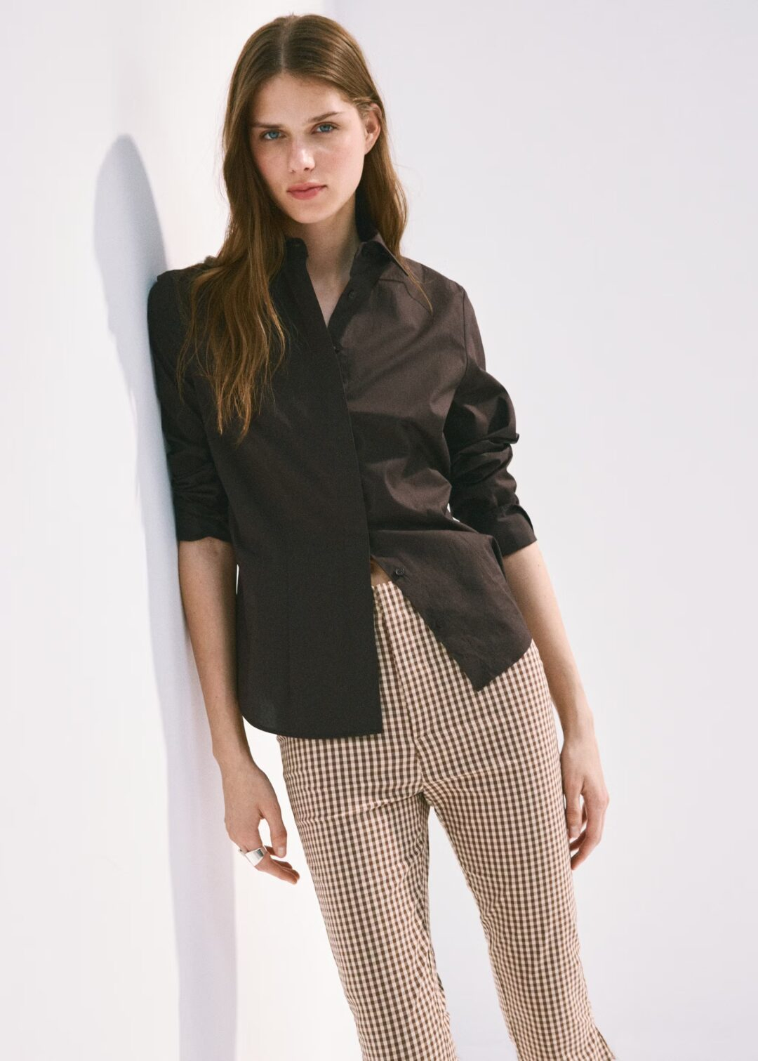 PANTALÓN CAPRI CUADROS VICHY MANGO